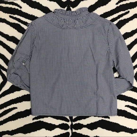 Topshop Moto Gingham Frill Shirt - Picture 4 of 7